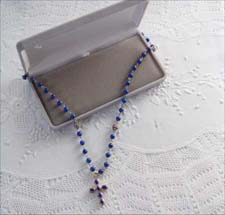 Grey velvet Rosary Necklaces box