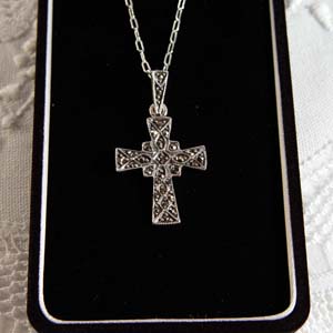 Marchasite  and sterling silver cross