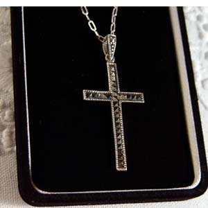 Marchasite  and sterling silver cross