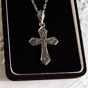 Marchasite  and sterling silver cross